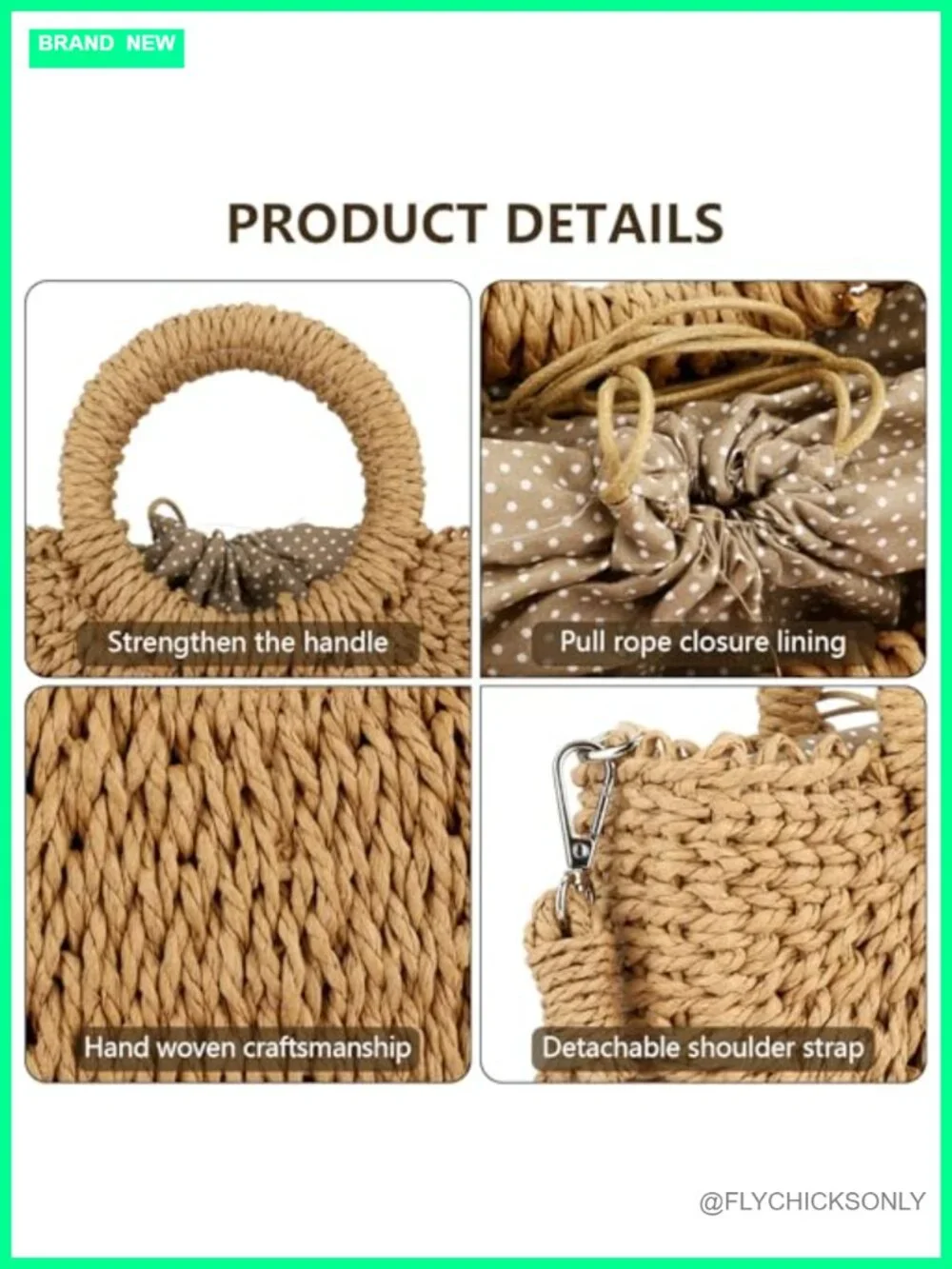 Straw Hobo Shoulder Crossbody Handwoven Bag